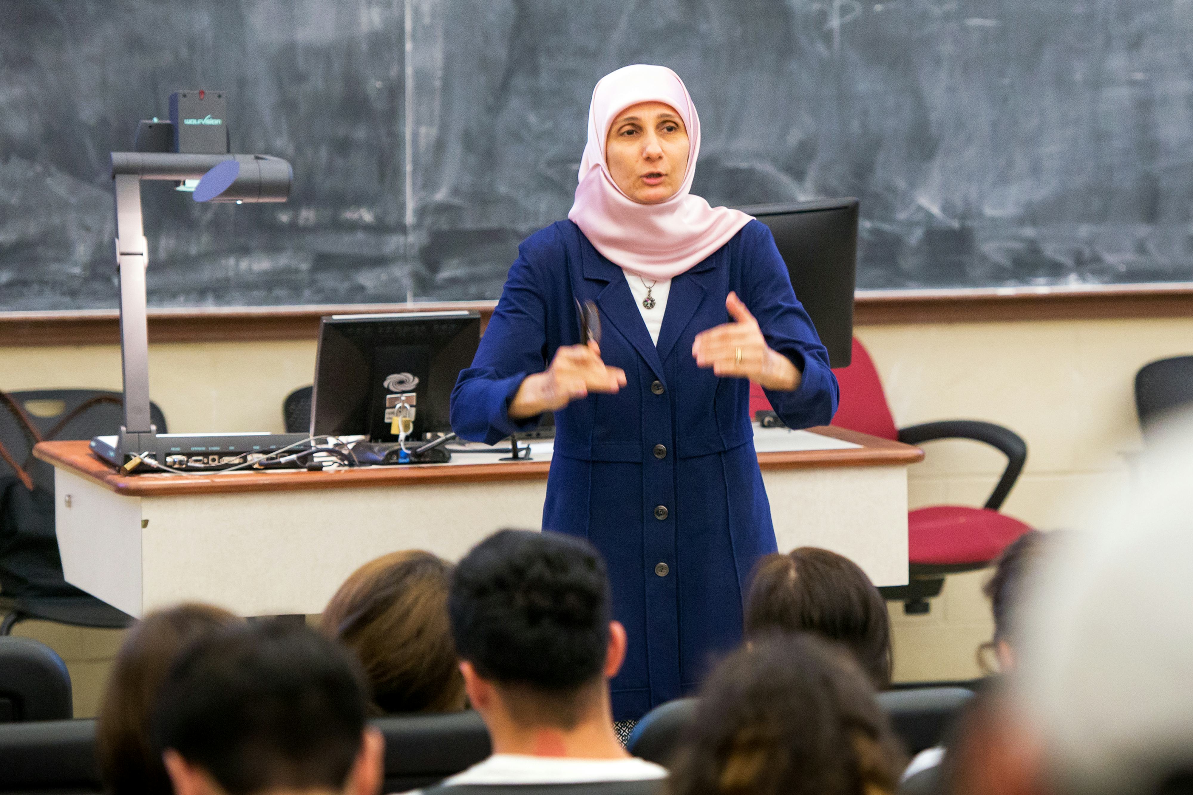 Fatima Fakhreddine teaches during TIP Chemistry Jumpstart in 2017.