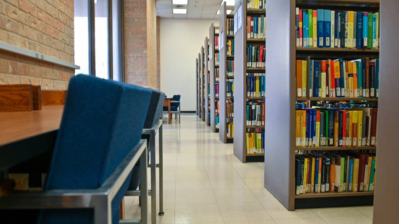 Library seating area in PMA building